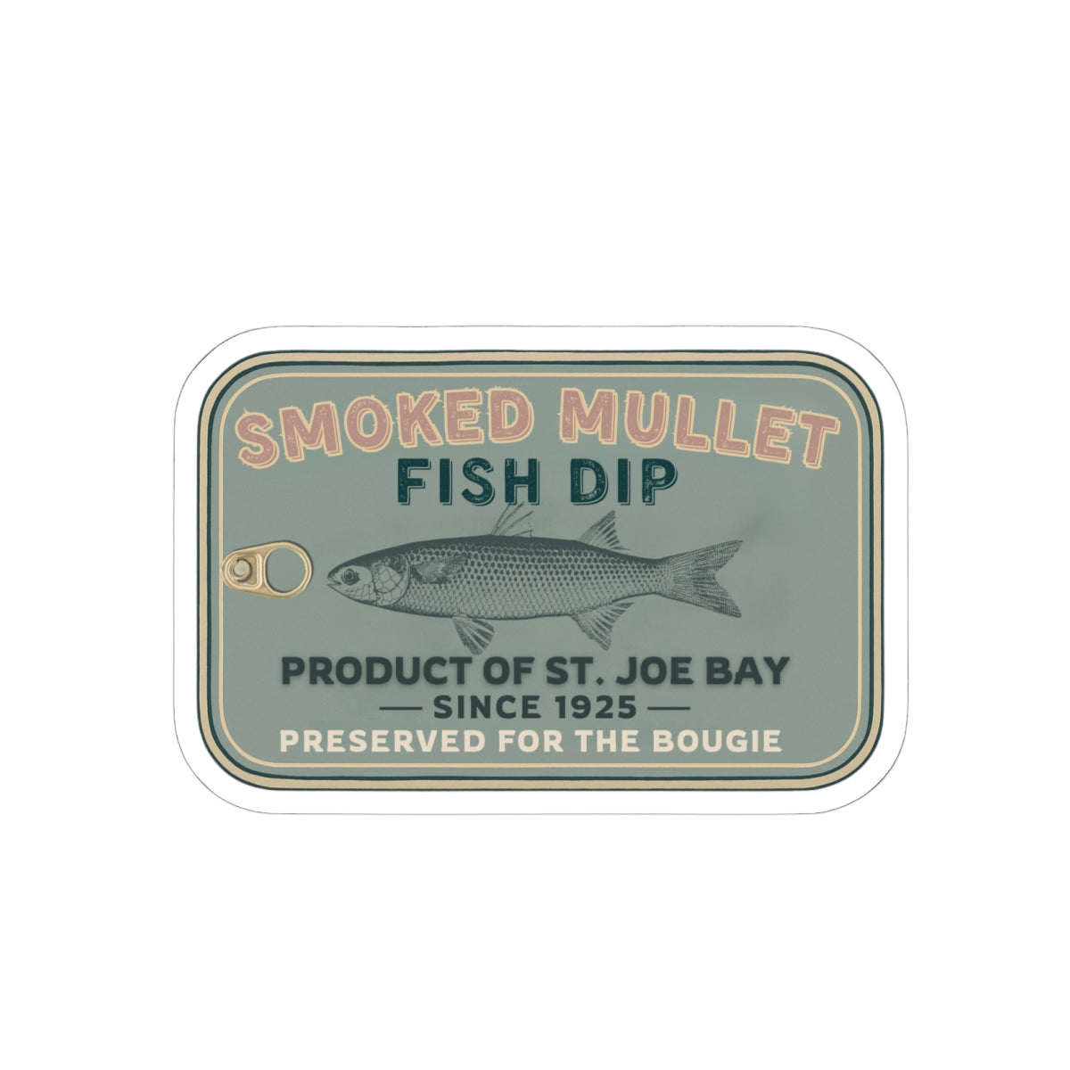 Smoked Mullet Fish Dip Tin Sticker