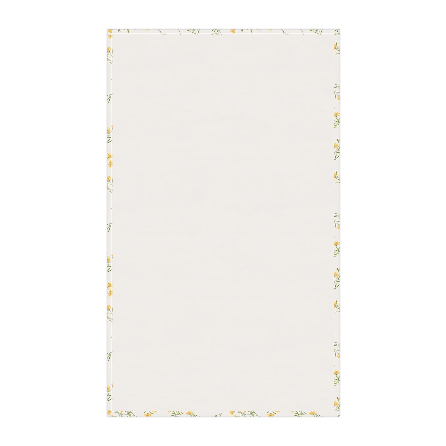 White Background w/ Yellow & Mint Spring Floral Cotton Tea Towels – Eco-Friendly Kitchen Decor