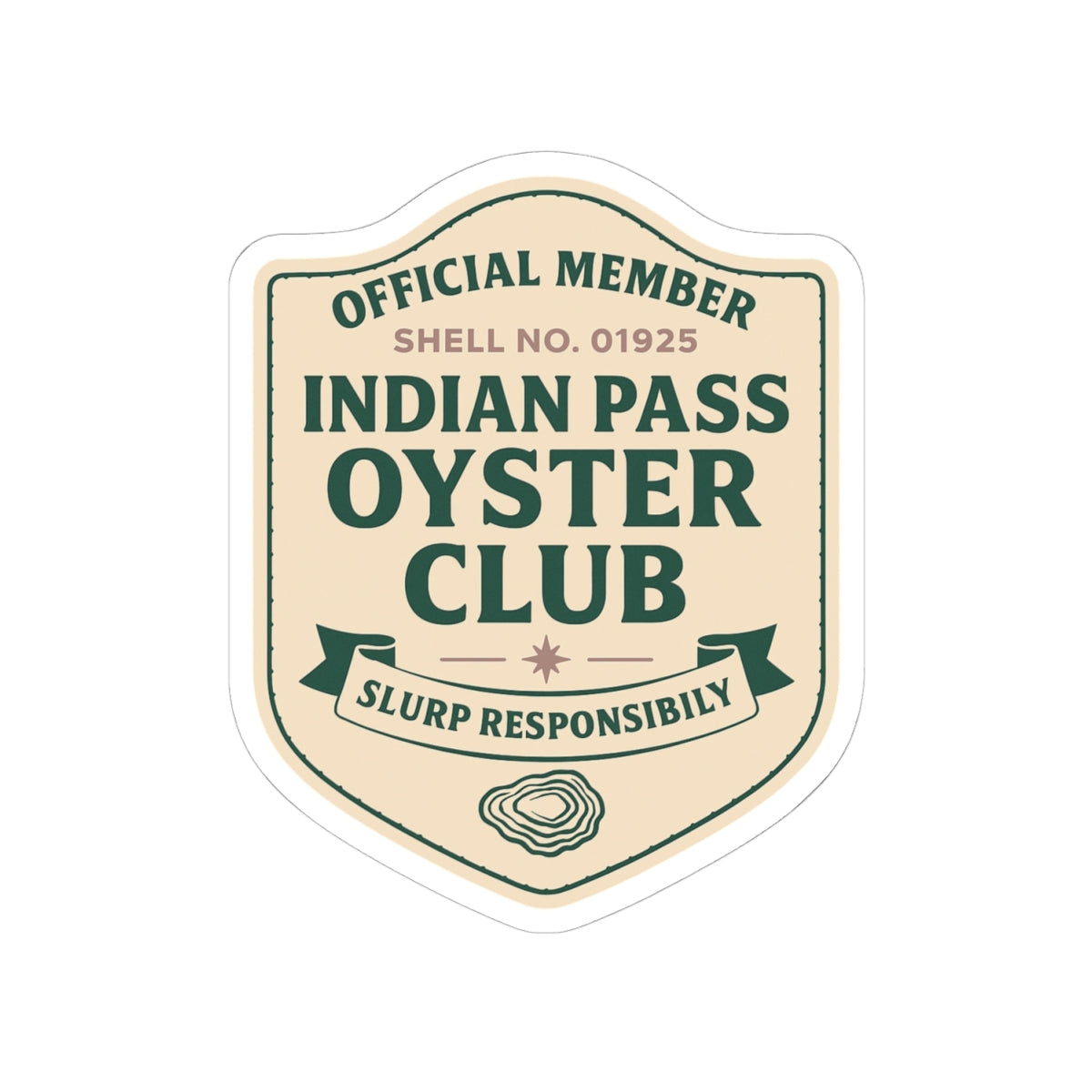 e Indian Pass Oyster Club Official Member Sticker