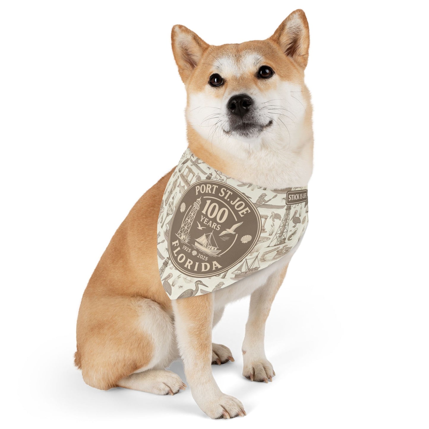 Port St Joe 100 Years Anniversary Pet Bandana Collar - Vintage Sepia Tone