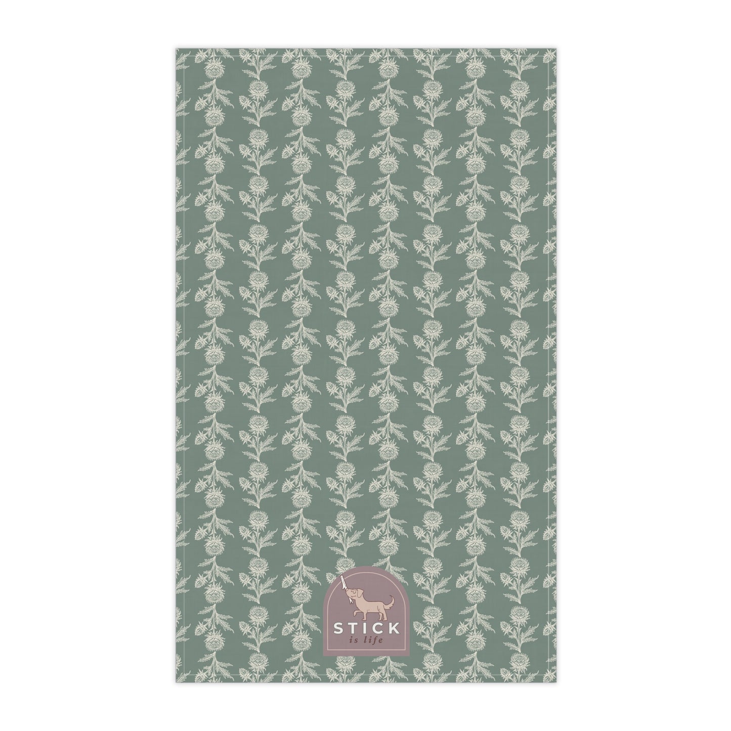 Vintage Green Floral Cotton Tea Towels – Eco-Friendly Kitchen Decor