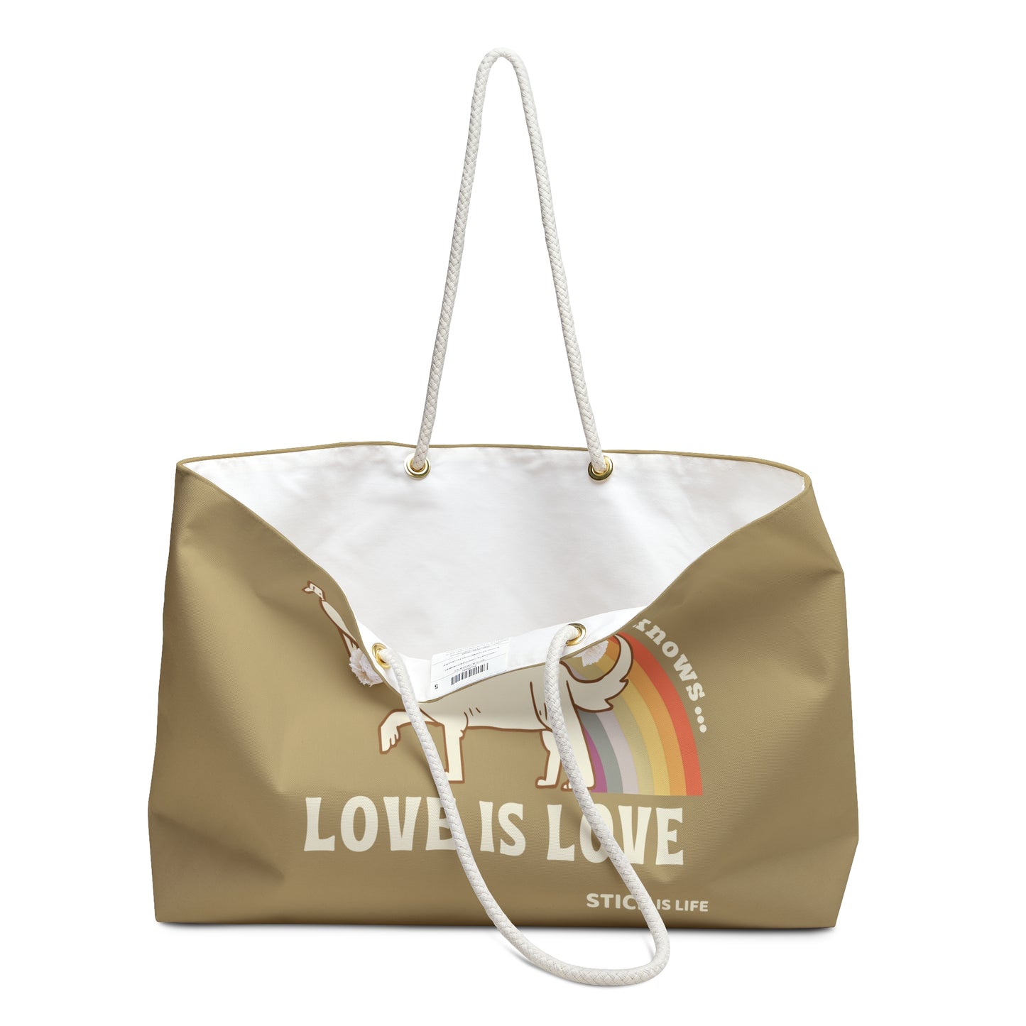 PRIDE Weekender Bag - Perfect for Trips, Beach Days, Gifts, Dog Owners, Love is Love Theme