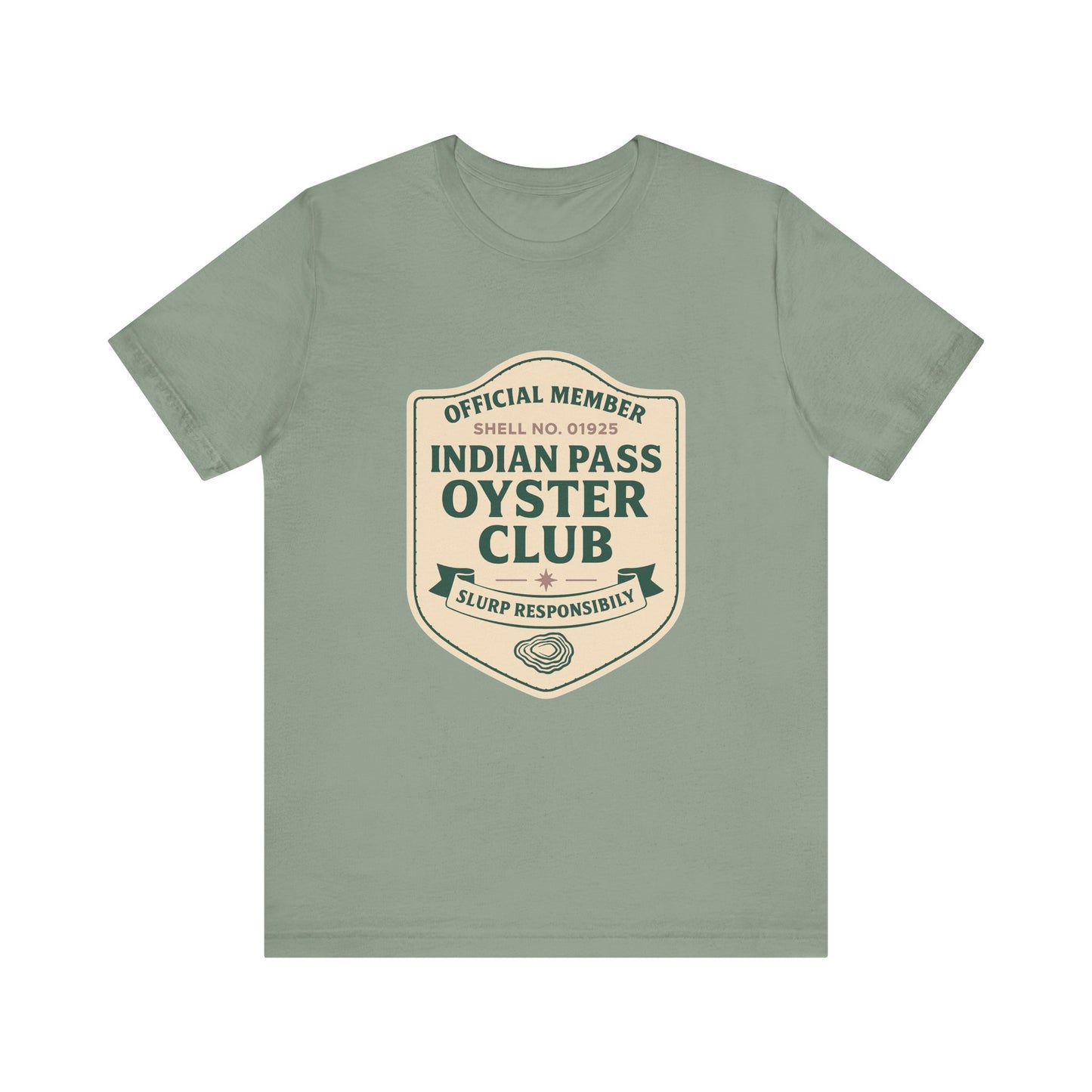 Indian Pass Oyster Club Badge - Fisherman Core Unisex Tee