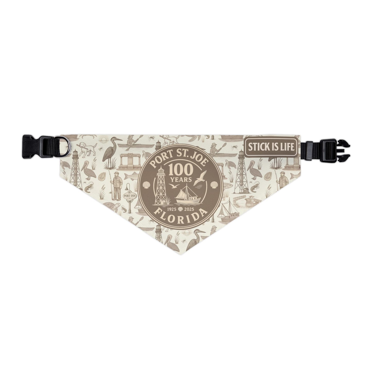 Port St Joe 100 Years Anniversary Pet Bandana Collar - Vintage Sepia Tone