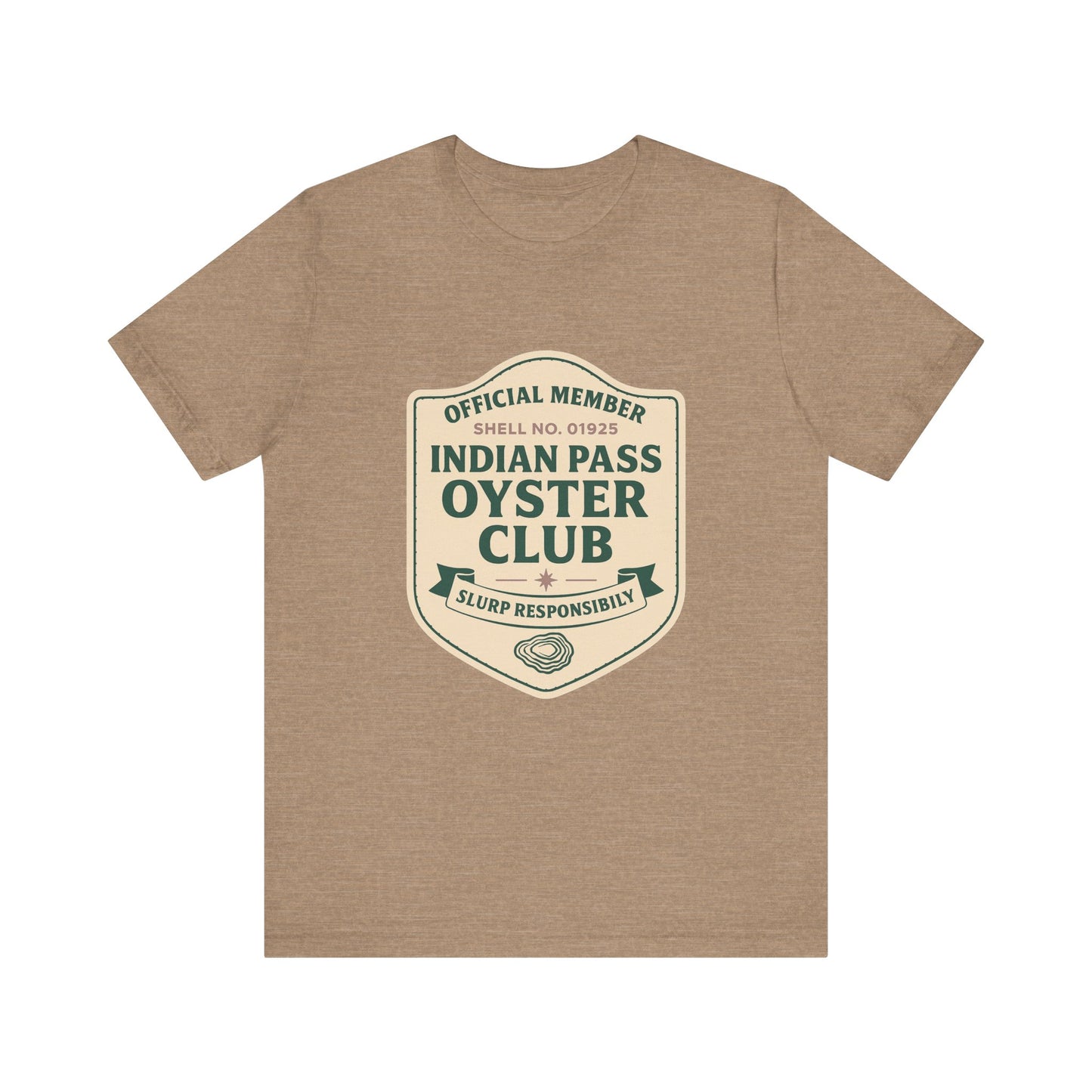 Indian Pass Oyster Club Badge - Fisherman Core Unisex Tee