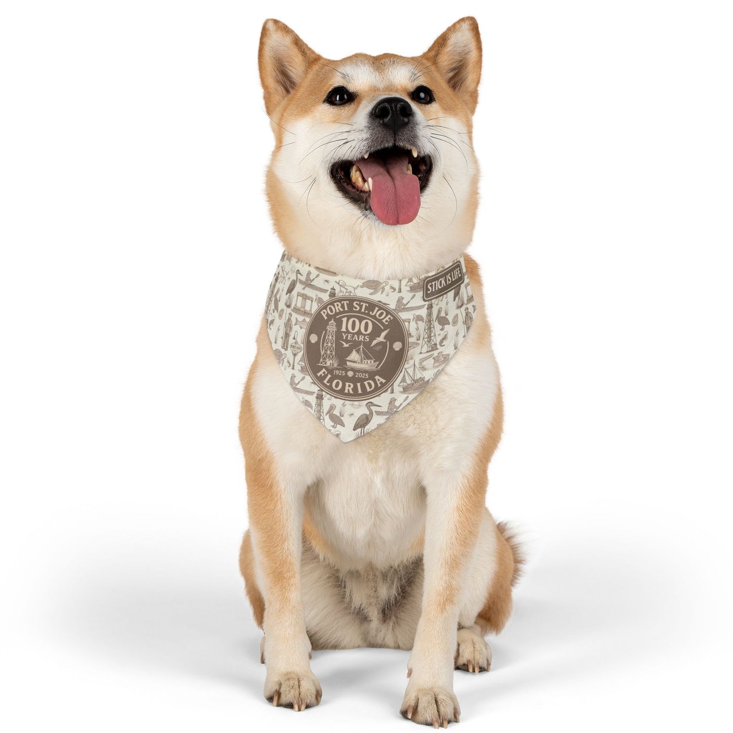 Port St Joe 100 Years Anniversary Pet Bandana Collar - Vintage Sepia Tone