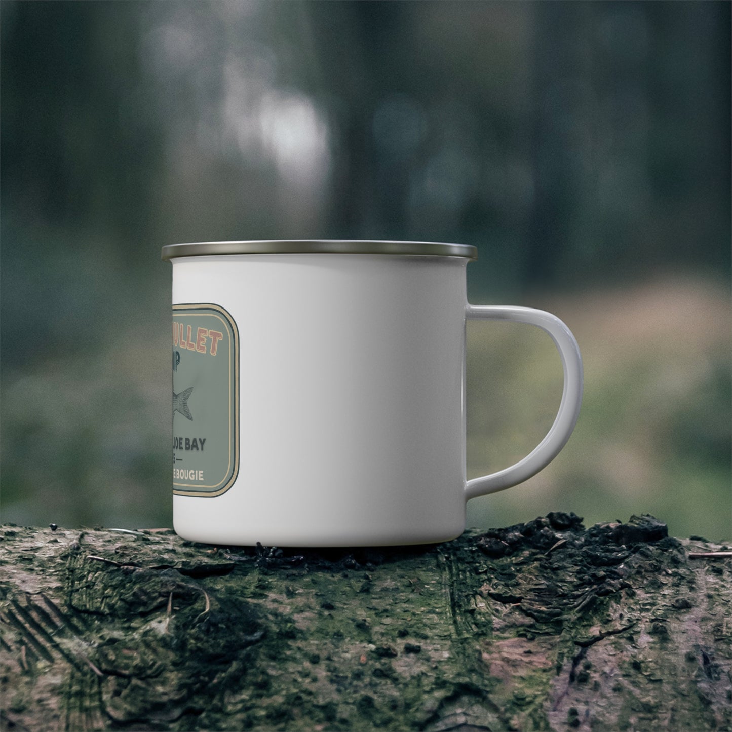 Smoked Mullet Fish Dip Tin Enamel Camping Mug -