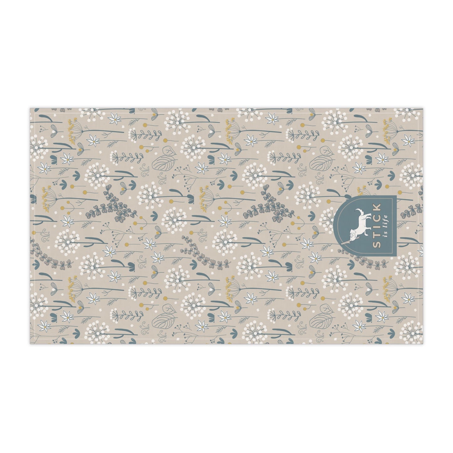 Vintage Beige Floral Cotton Tea Towels – Eco-Friendly Kitchen Decor