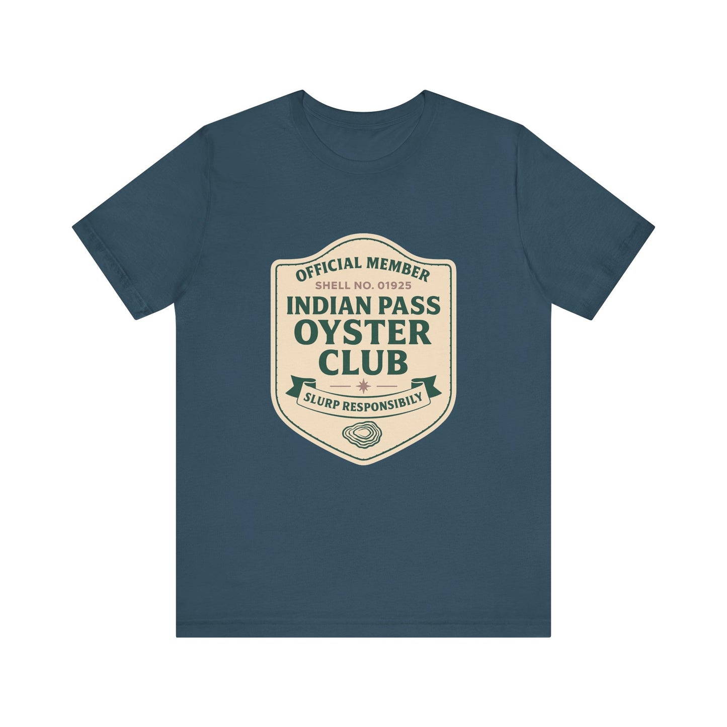 Indian Pass Oyster Club Badge - Fisherman Core Unisex Tee