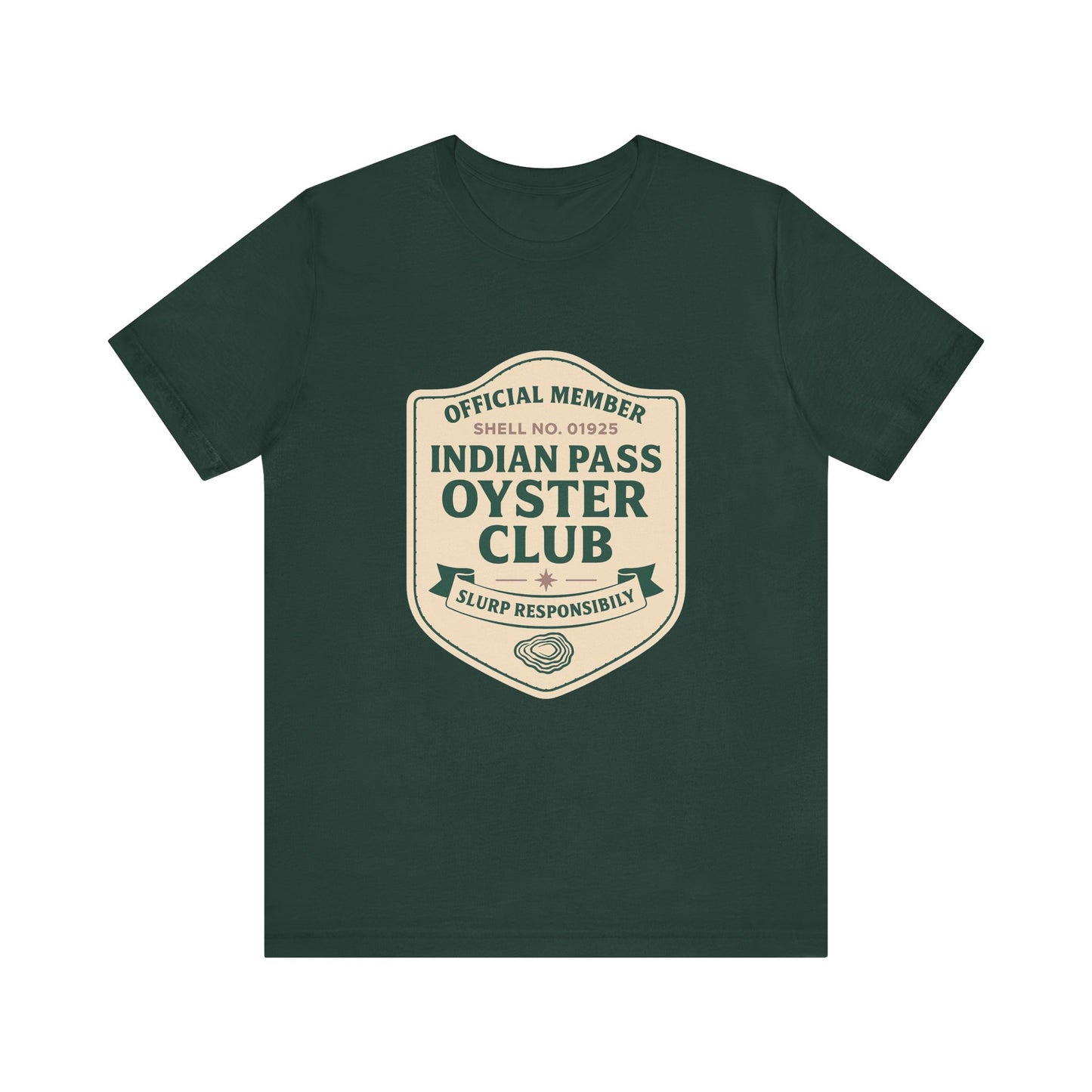 Indian Pass Oyster Club Badge - Fisherman Core Unisex Tee