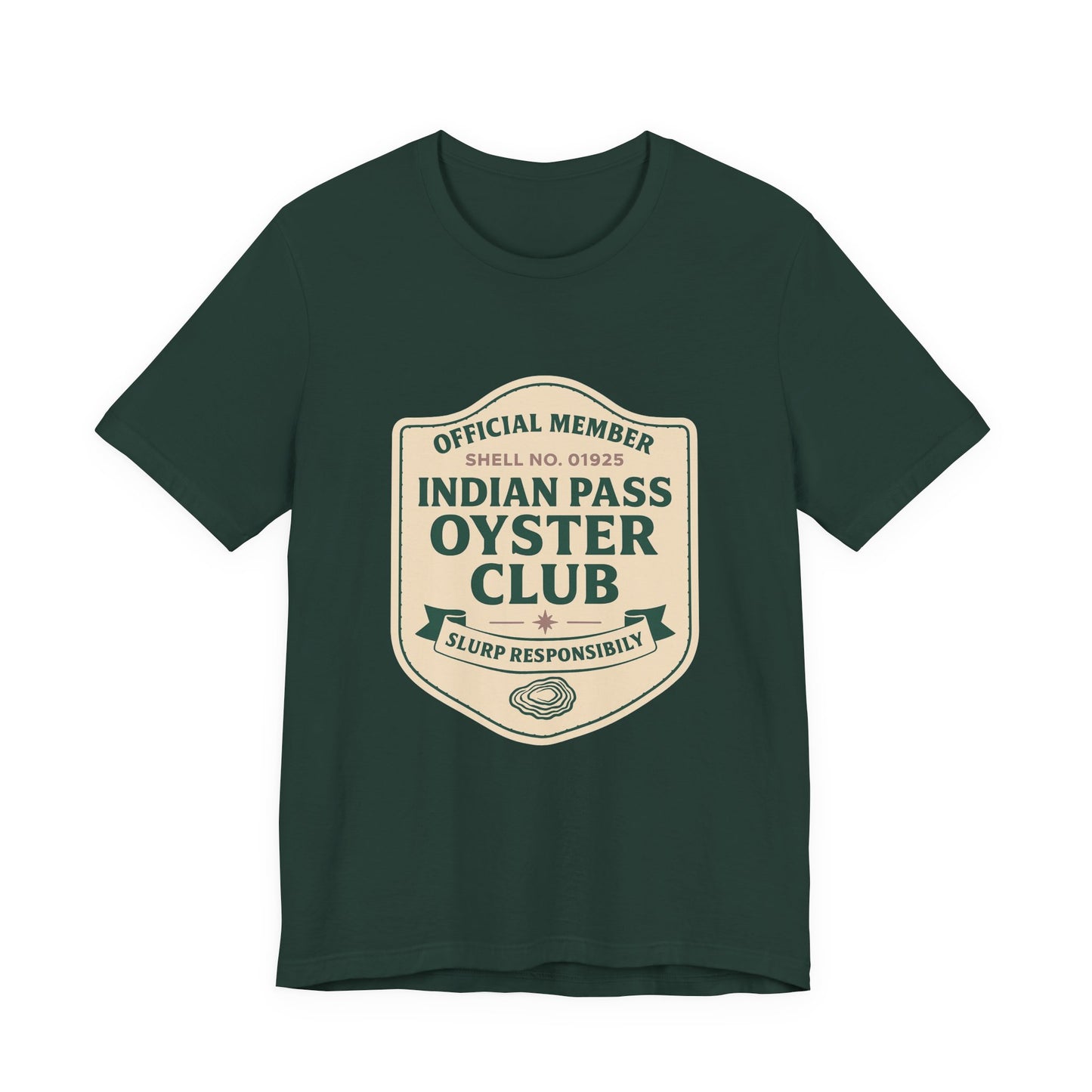 Indian Pass Oyster Club Badge - Fisherman Core Unisex Tee