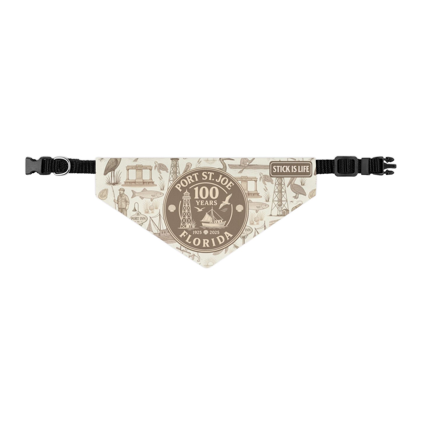 Port St Joe 100 Years Anniversary Pet Bandana Collar - Vintage Sepia Tone