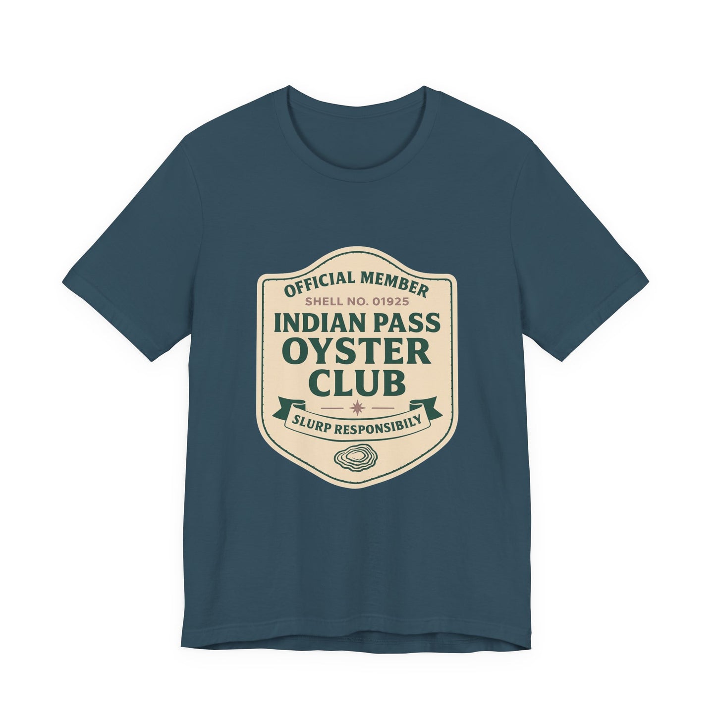Indian Pass Oyster Club Badge - Fisherman Core Unisex Tee