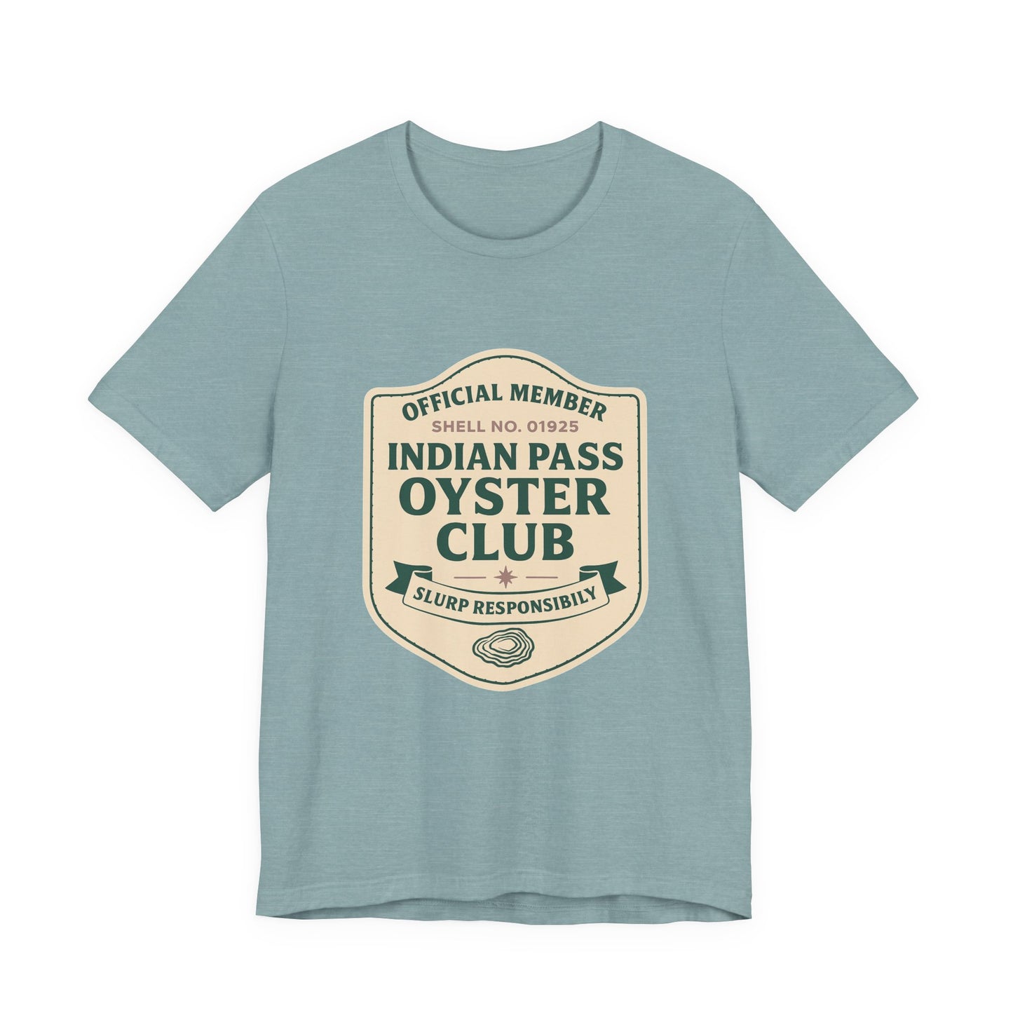 Indian Pass Oyster Club Badge - Fisherman Core Unisex Tee