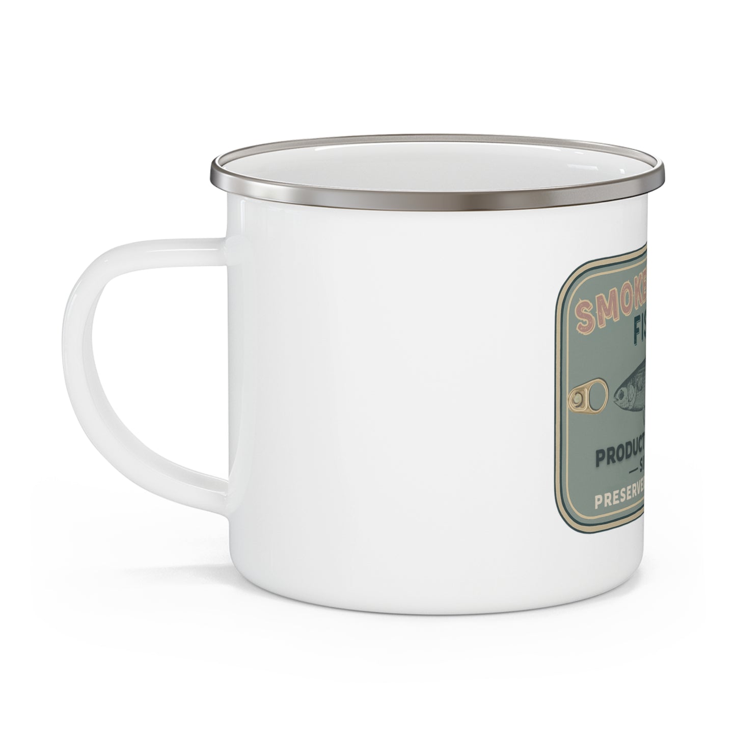 Smoked Mullet Fish Dip Tin Enamel Camping Mug -