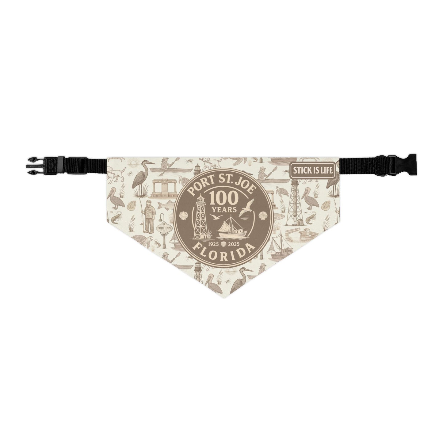 Port St Joe 100 Years Anniversary Pet Bandana Collar - Vintage Sepia Tone
