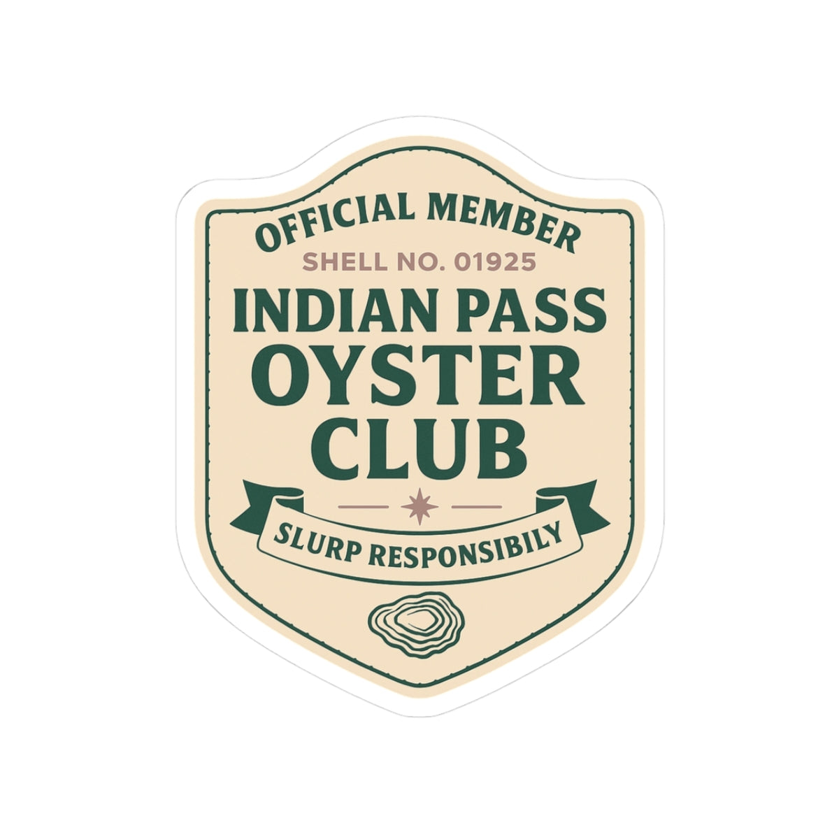 e Indian Pass Oyster Club Official Member Sticker