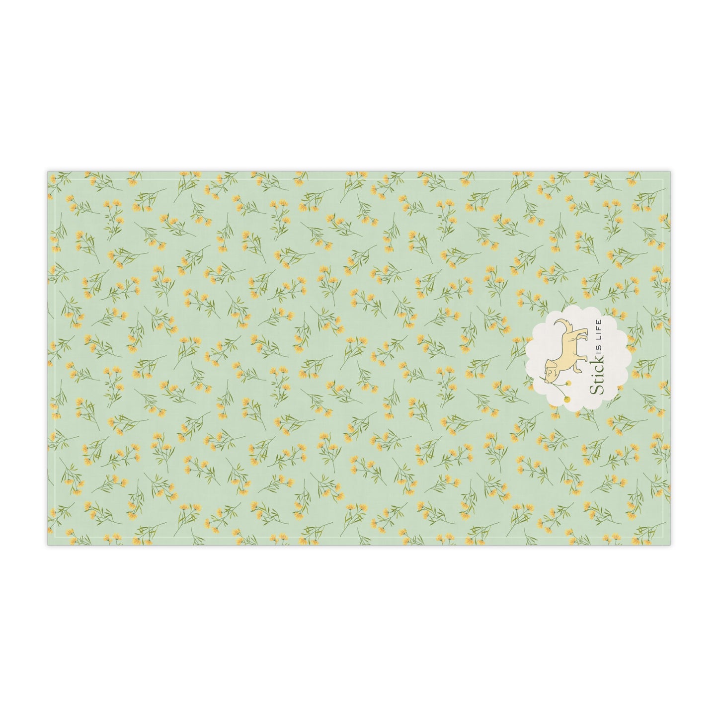 Mint with Yellow Spring Floral Tea Towels – Eco-Friendly Kitchen Decor
