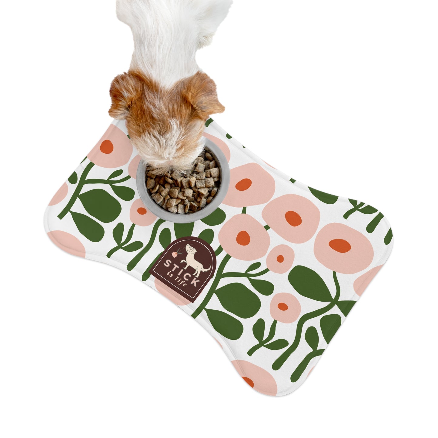 Pink Spring Floral Pet Feeding Mat