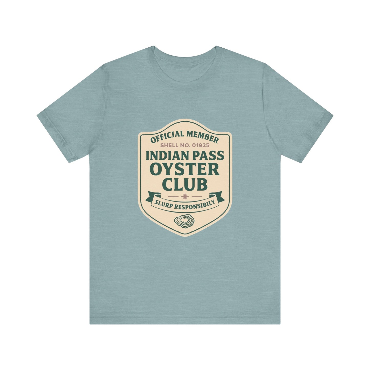 Indian Pass Oyster Club Badge - Fisherman Core Unisex Tee