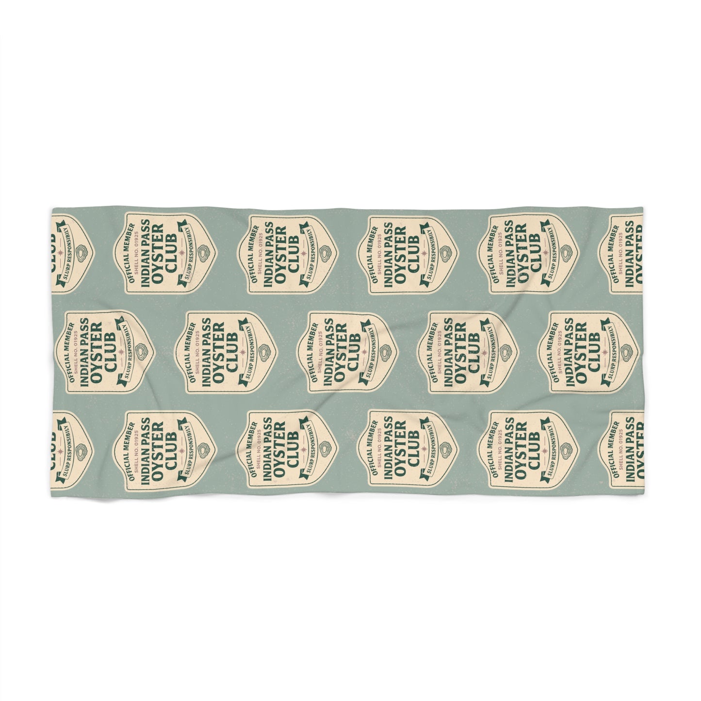 Indian Pass Oyster Club Beach Towel -Fisherman Core at the Shore Collection