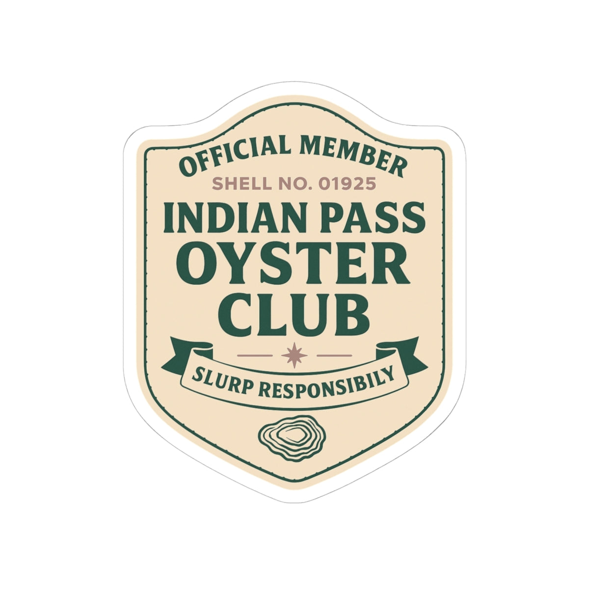 e Indian Pass Oyster Club Official Member Sticker