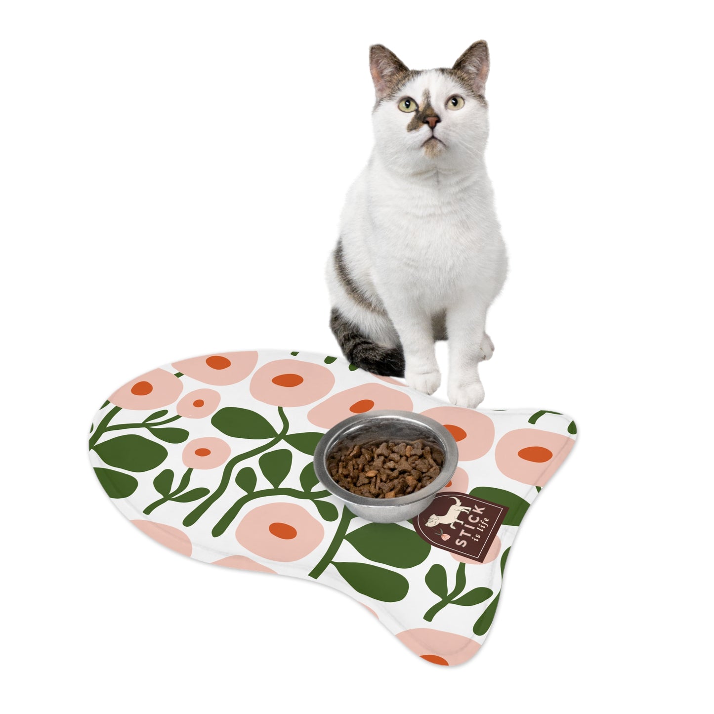 Pink Spring Floral Pet Feeding Mat