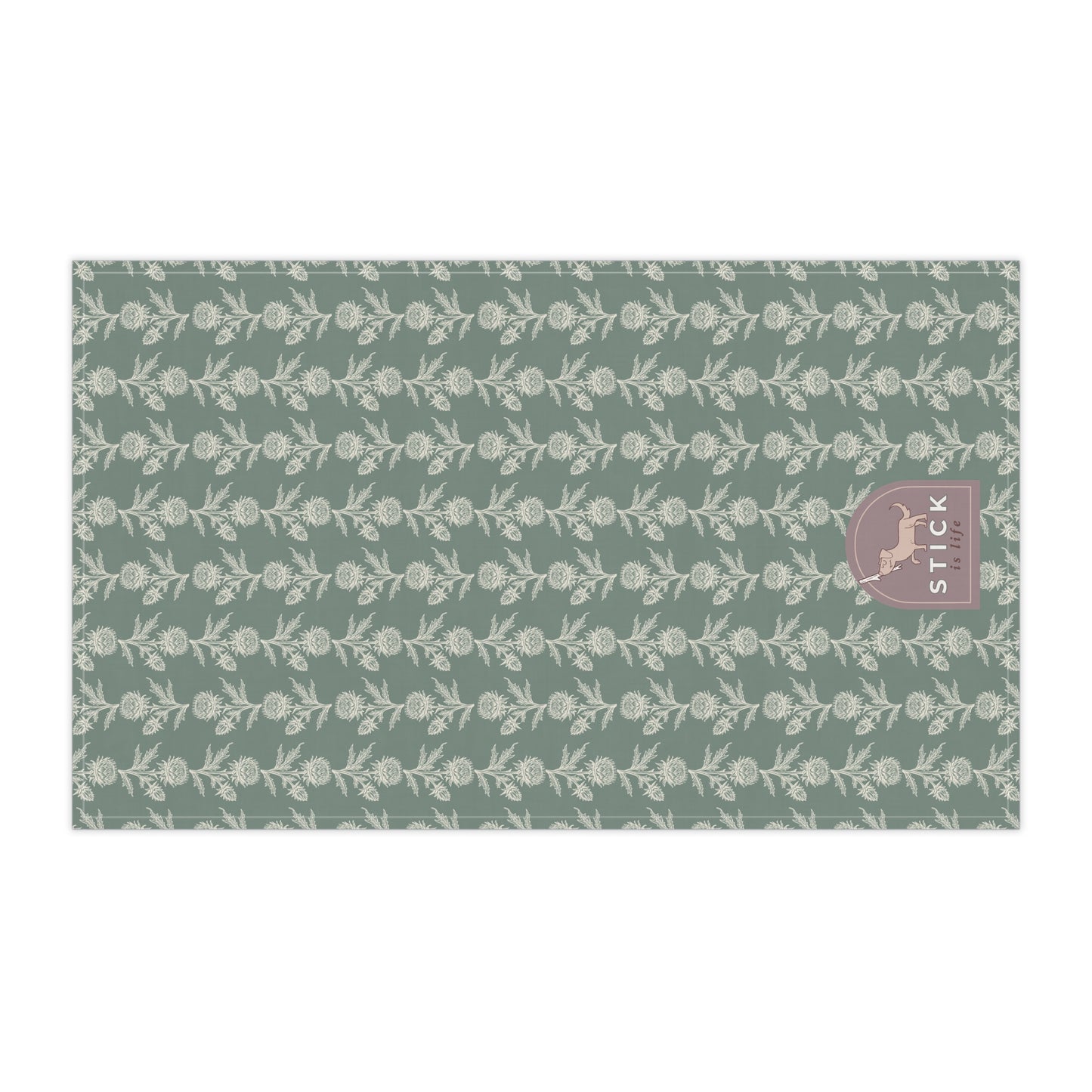 Vintage Green Floral Cotton Tea Towels – Eco-Friendly Kitchen Decor
