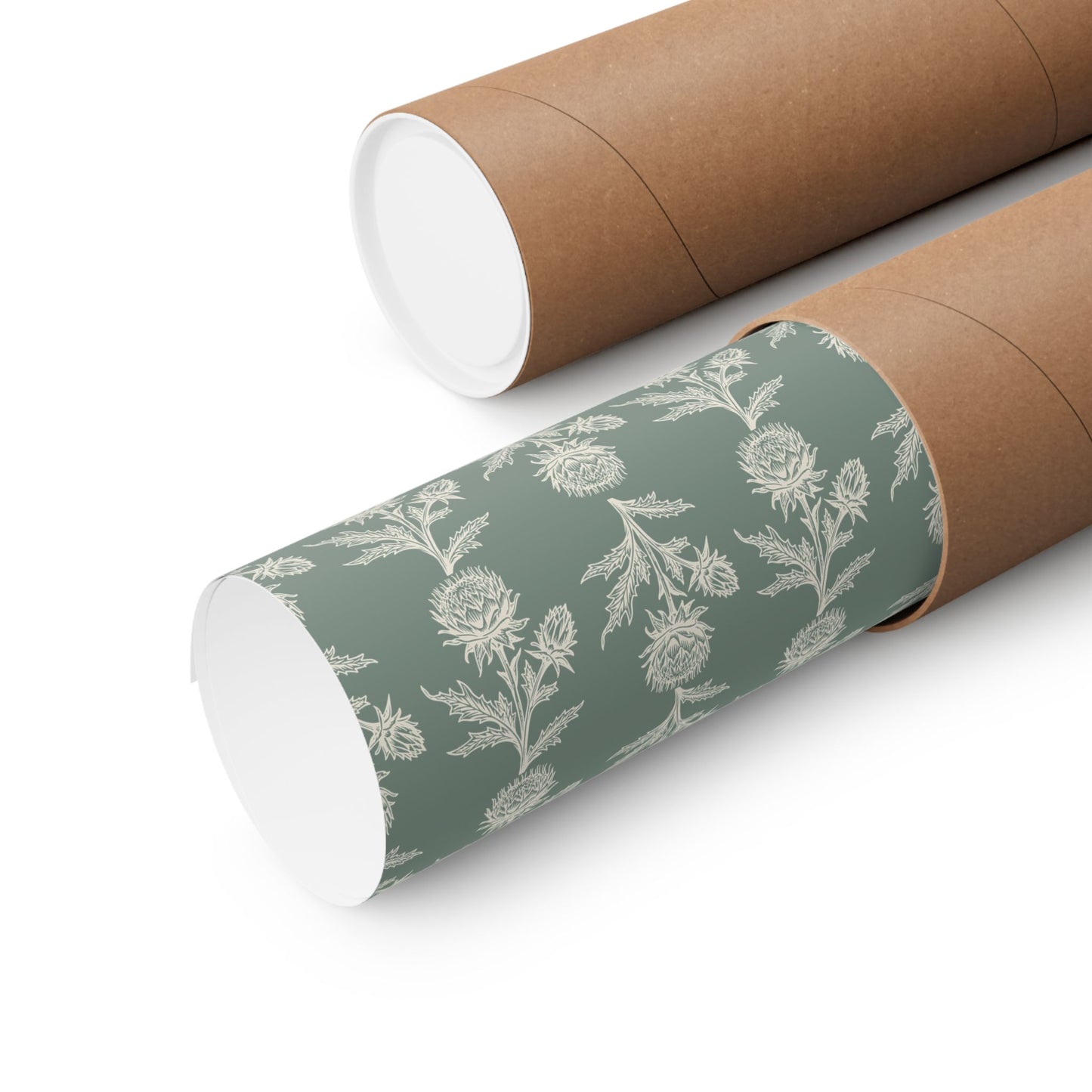 Green Vintage Floral Matte Vertical Poster - Intricate Design for Home Decor