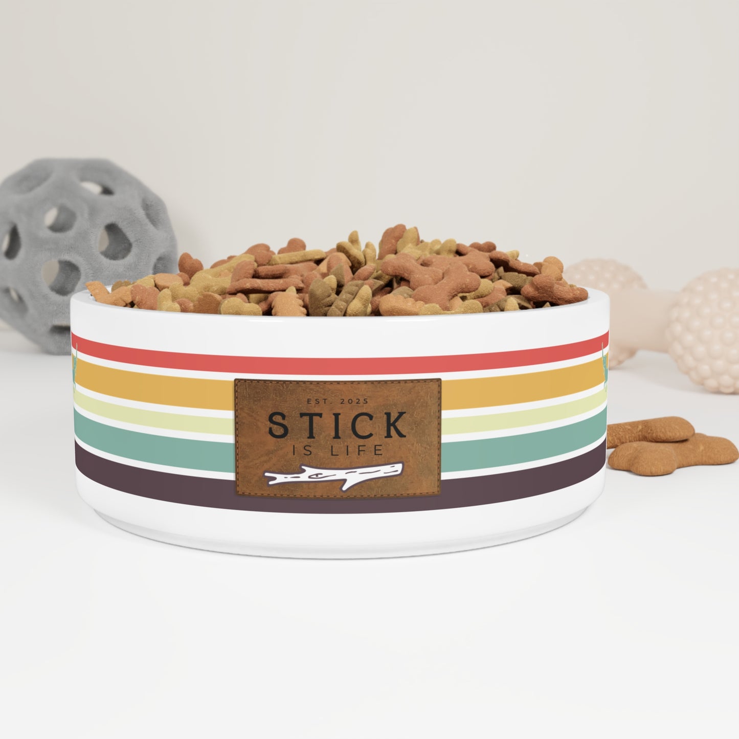 Camp Stripe Pet Bowl