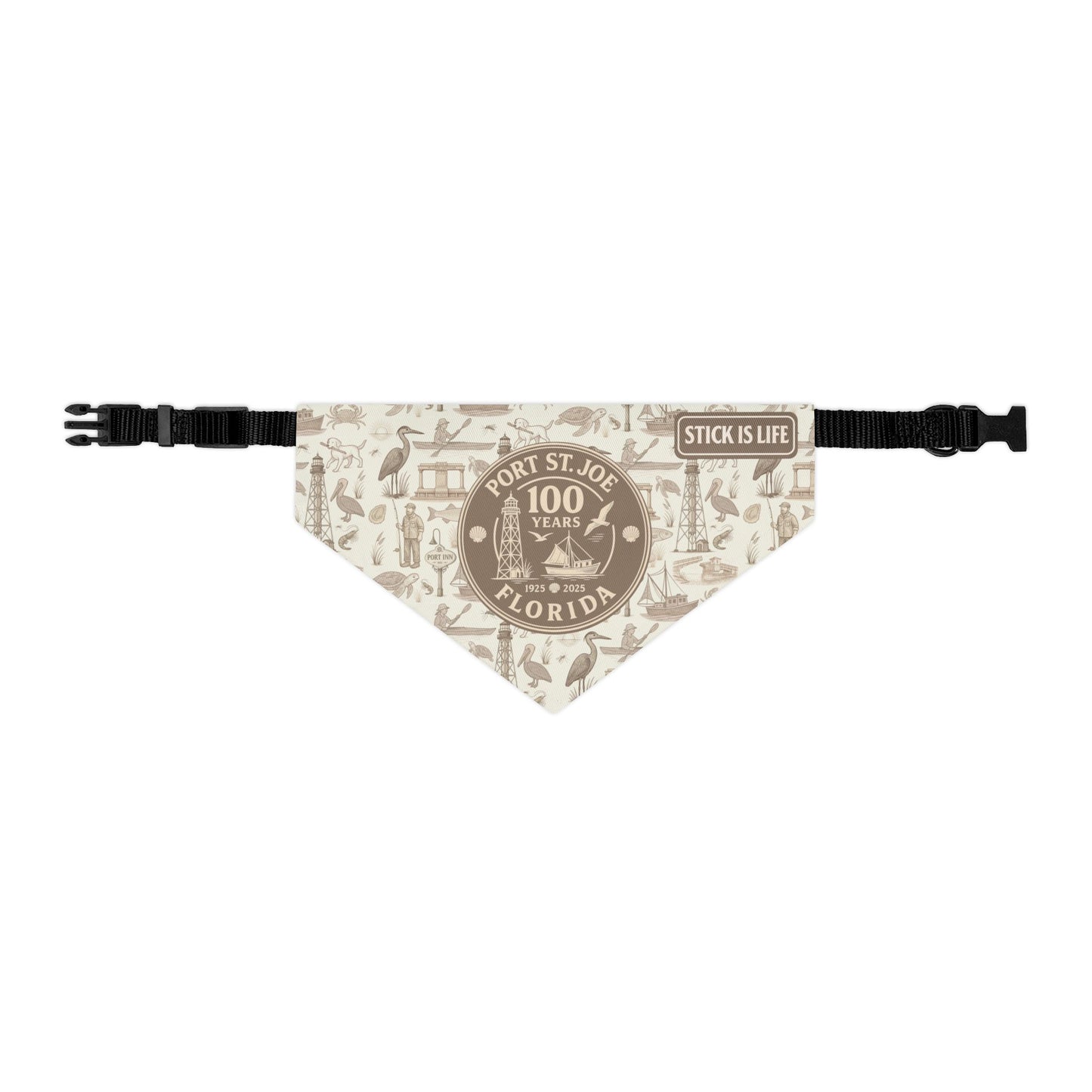 Port St Joe 100 Years Anniversary Pet Bandana Collar - Vintage Sepia Tone
