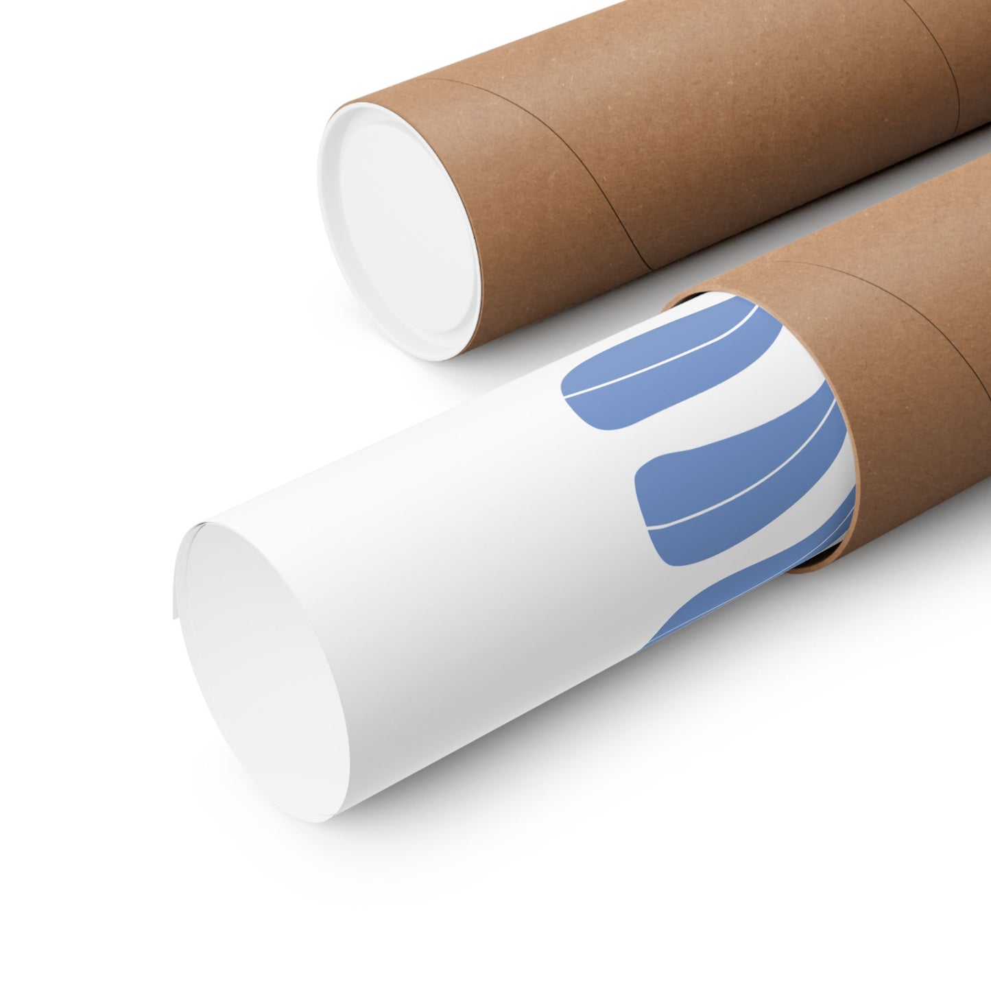 Orange & Blue Modern Floral Matte Vertical Poster - Intricate Design for Home Decor