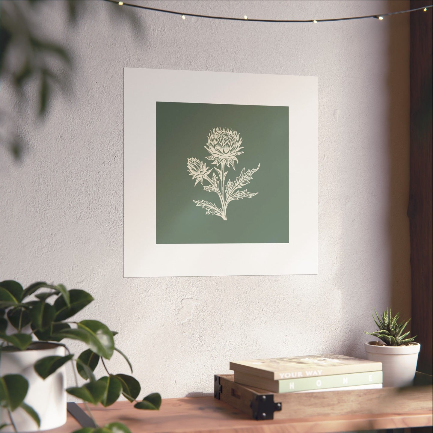 Vintage Green Floral-Matte Vertical Poster - Intricate Design for Home Decor