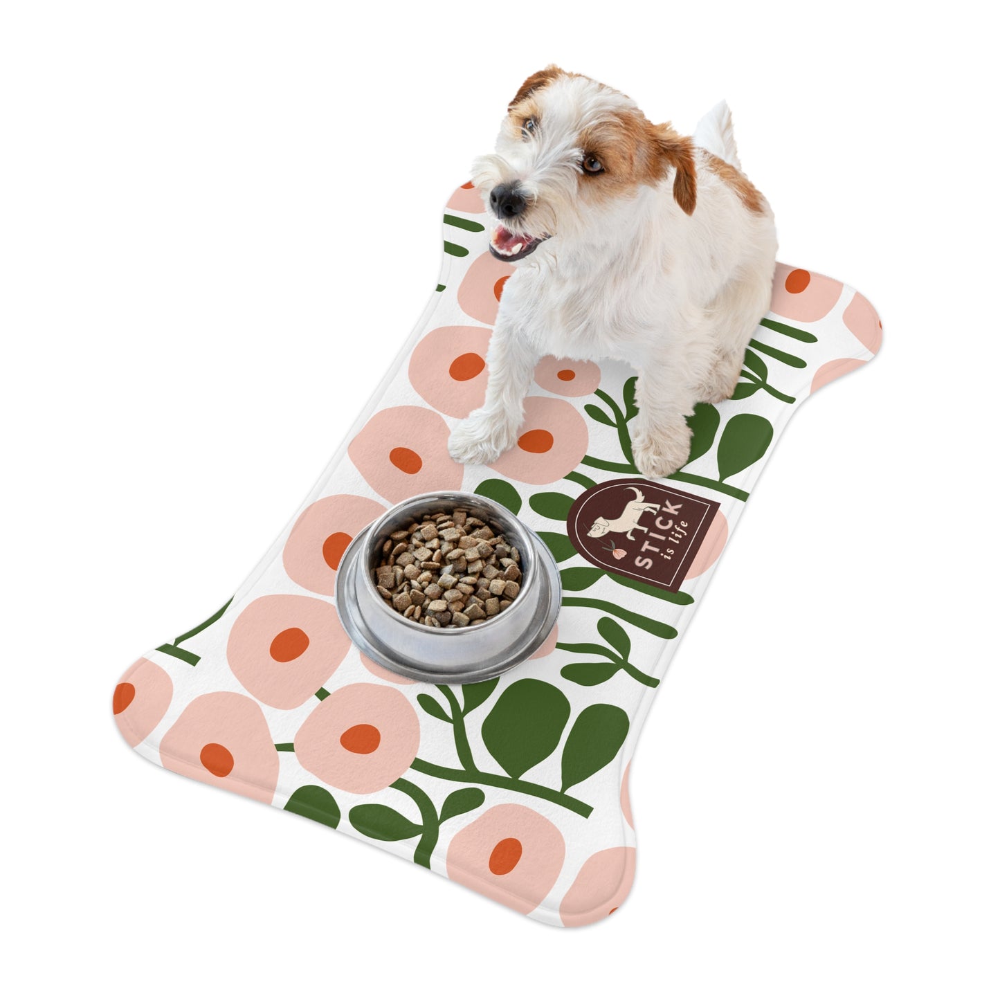Pink Spring Floral Pet Feeding Mat