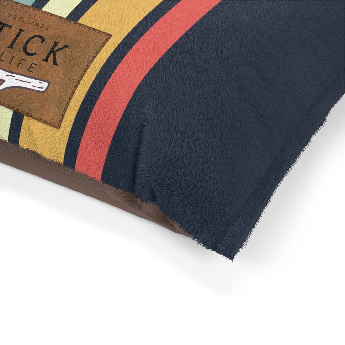 Camp Stripe Cozy Pet Bed for Dogs and Cats
