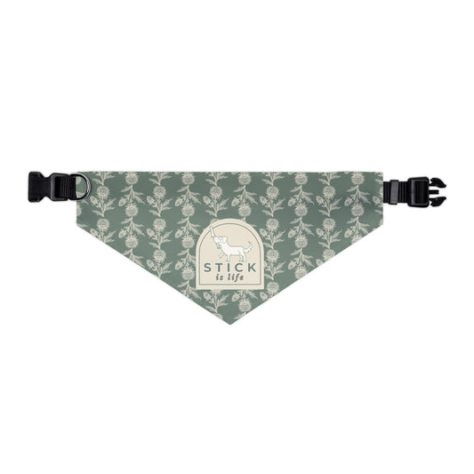 Vintage Green Floral Pet Bandana Collar