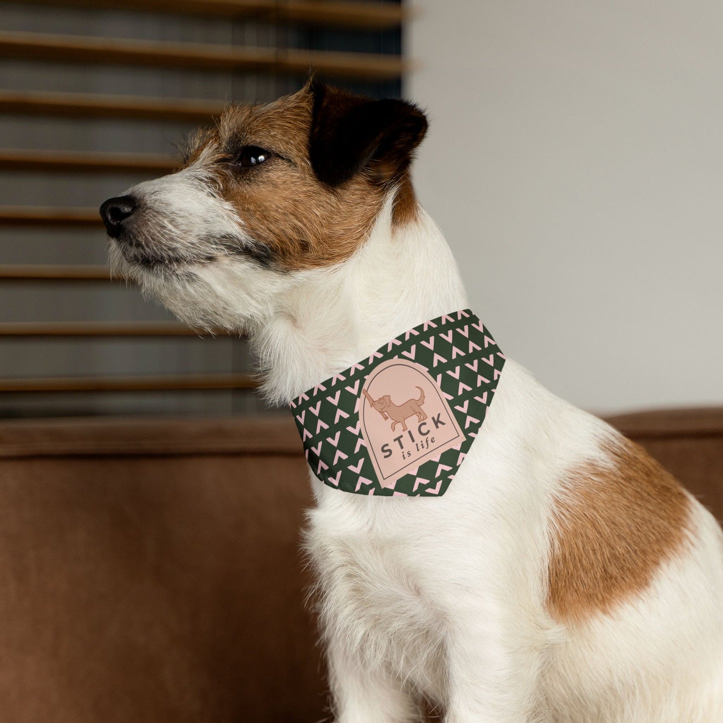 Fall Green and Mauve Pattern Pet Bandana Collar