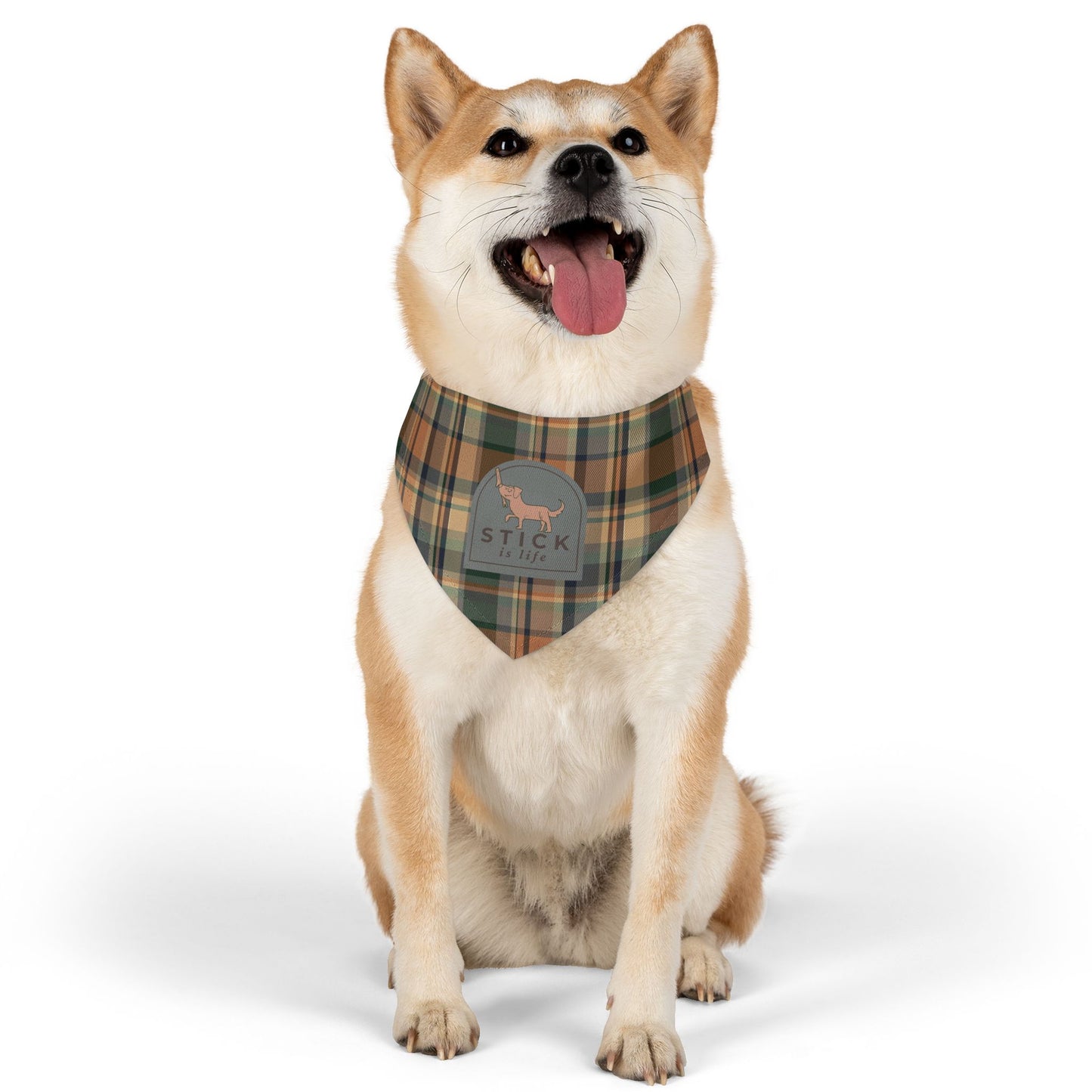 Plaid Fall Pumpkin Pet Bandana Collar