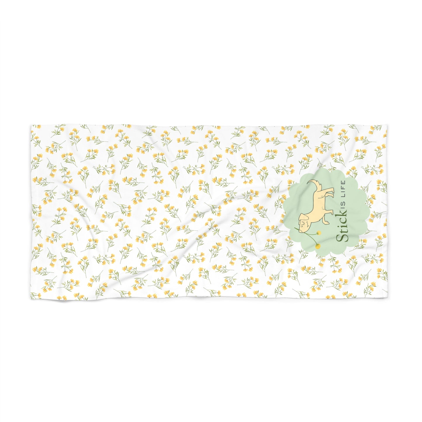 Yellow and Mint Floral Beach Towel