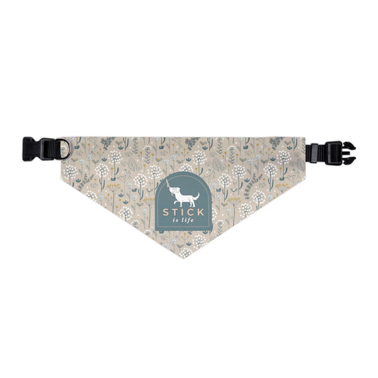 Vintage Beige Floral Pet Bandana Collar