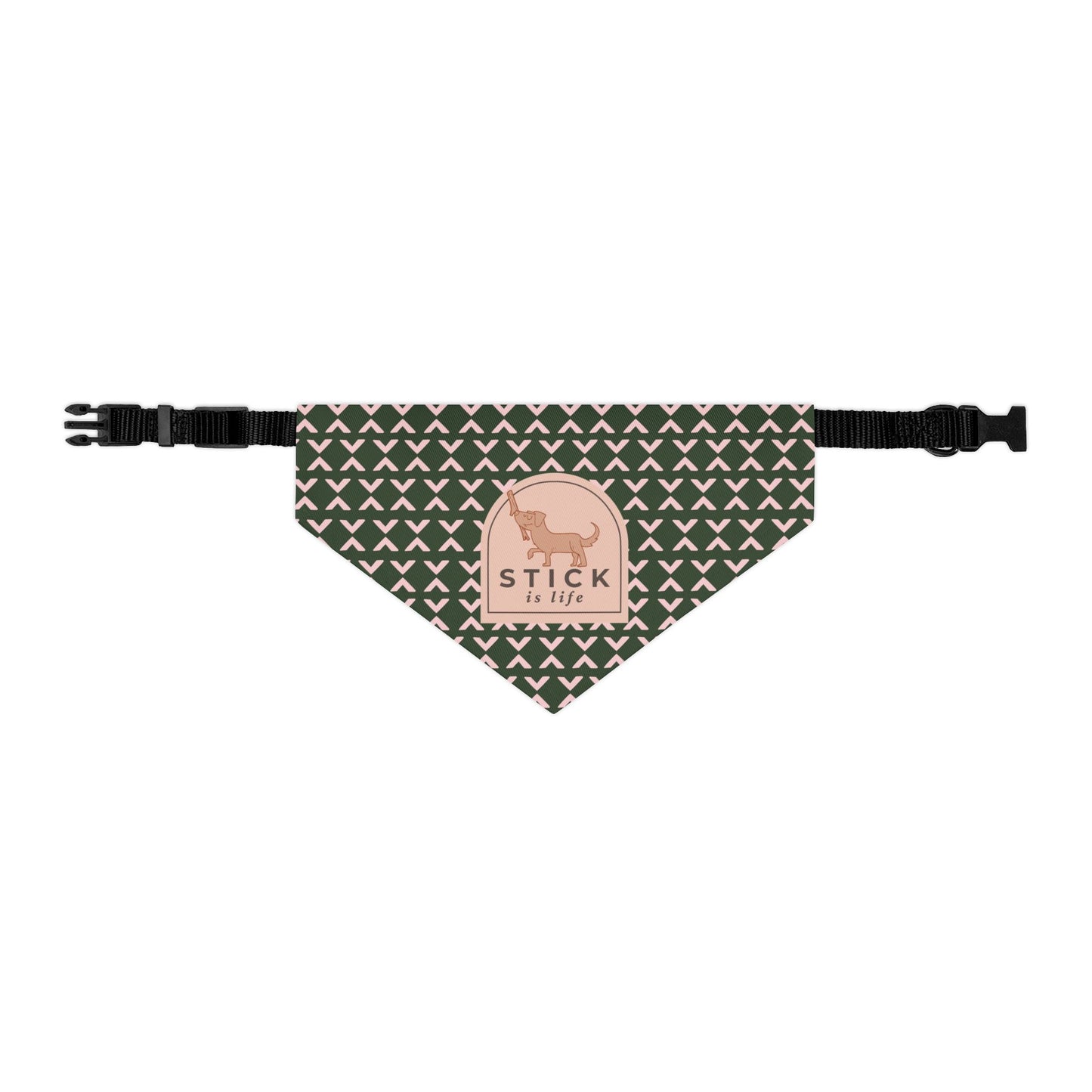Fall Green and Mauve Pattern Pet Bandana Collar