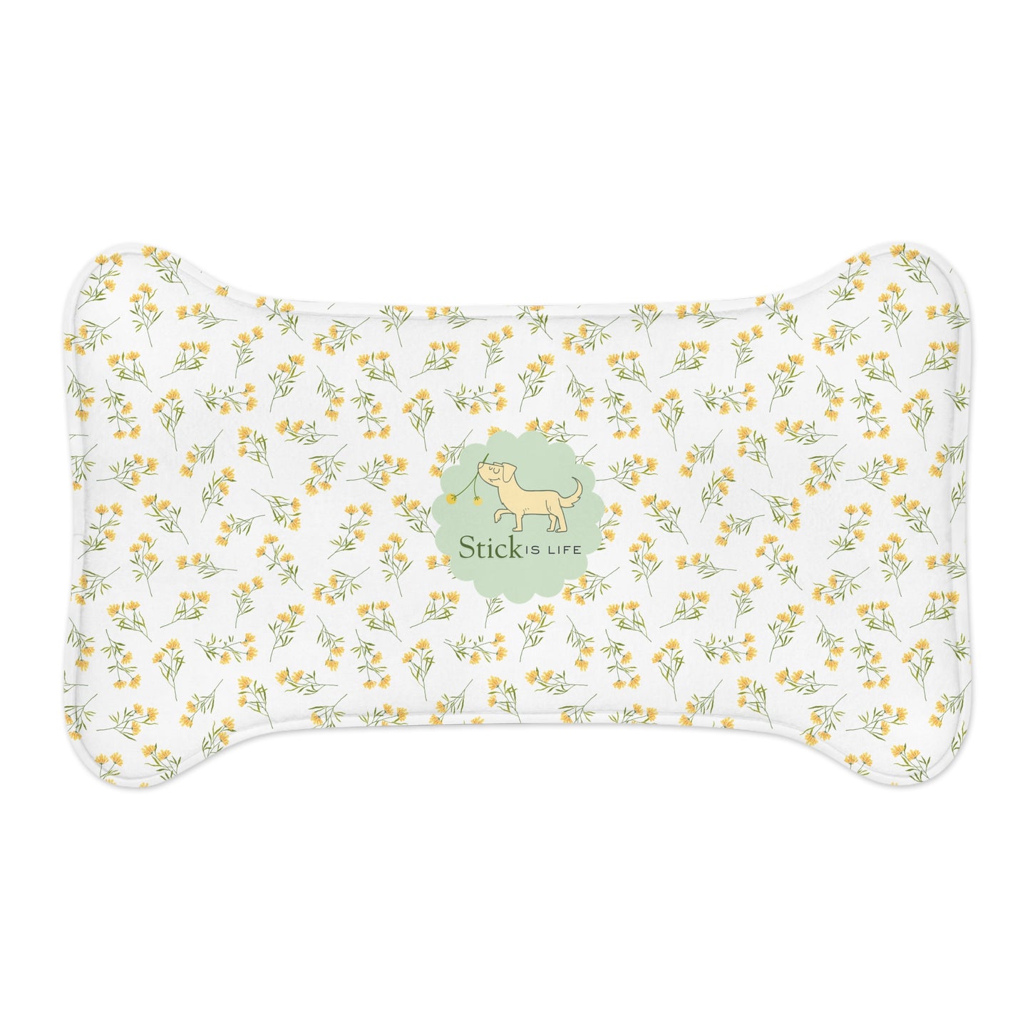 White with Yellow & Mint Spring Floral-Pet Feeding Mat