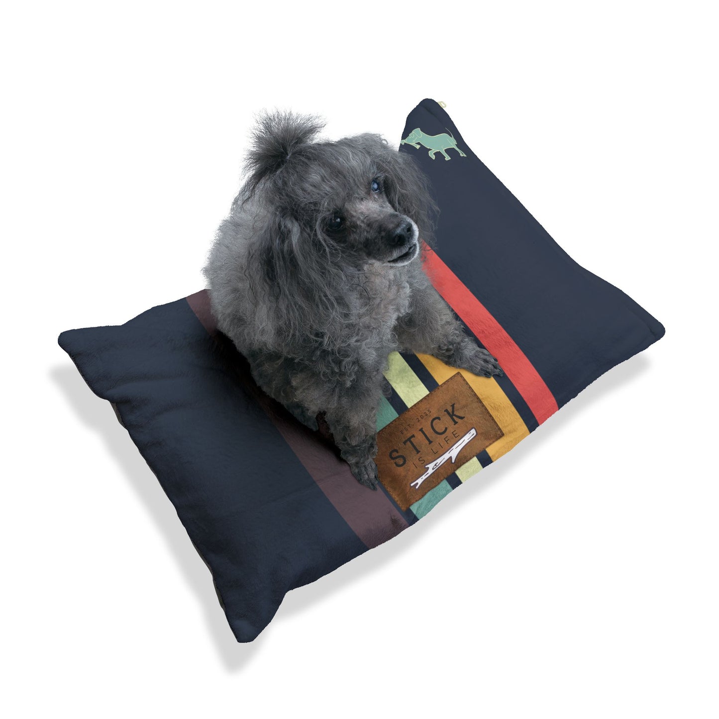 Camp Stripe Cozy Pet Bed for Dogs and Cats