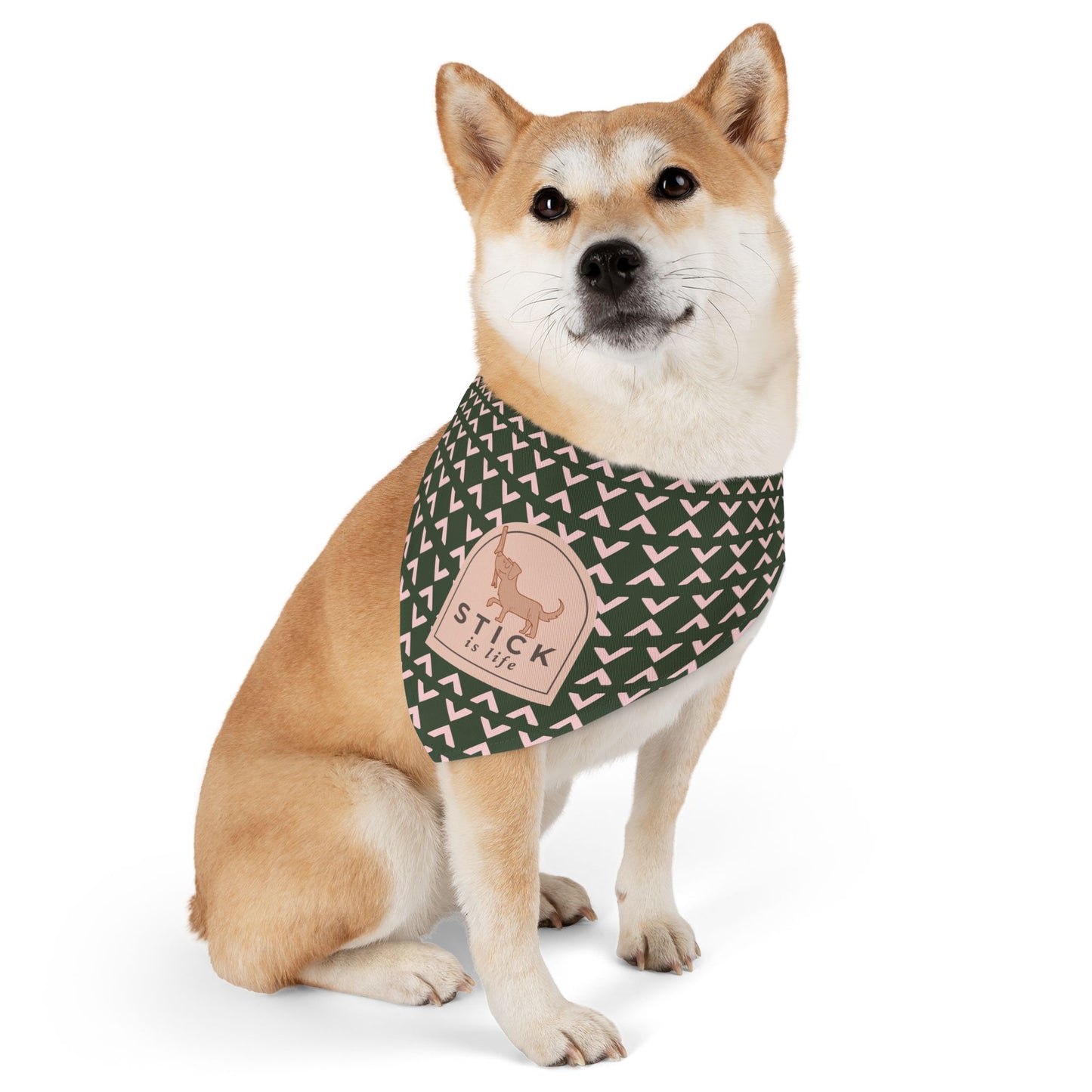 Fall Green and Mauve Pattern Pet Bandana Collar
