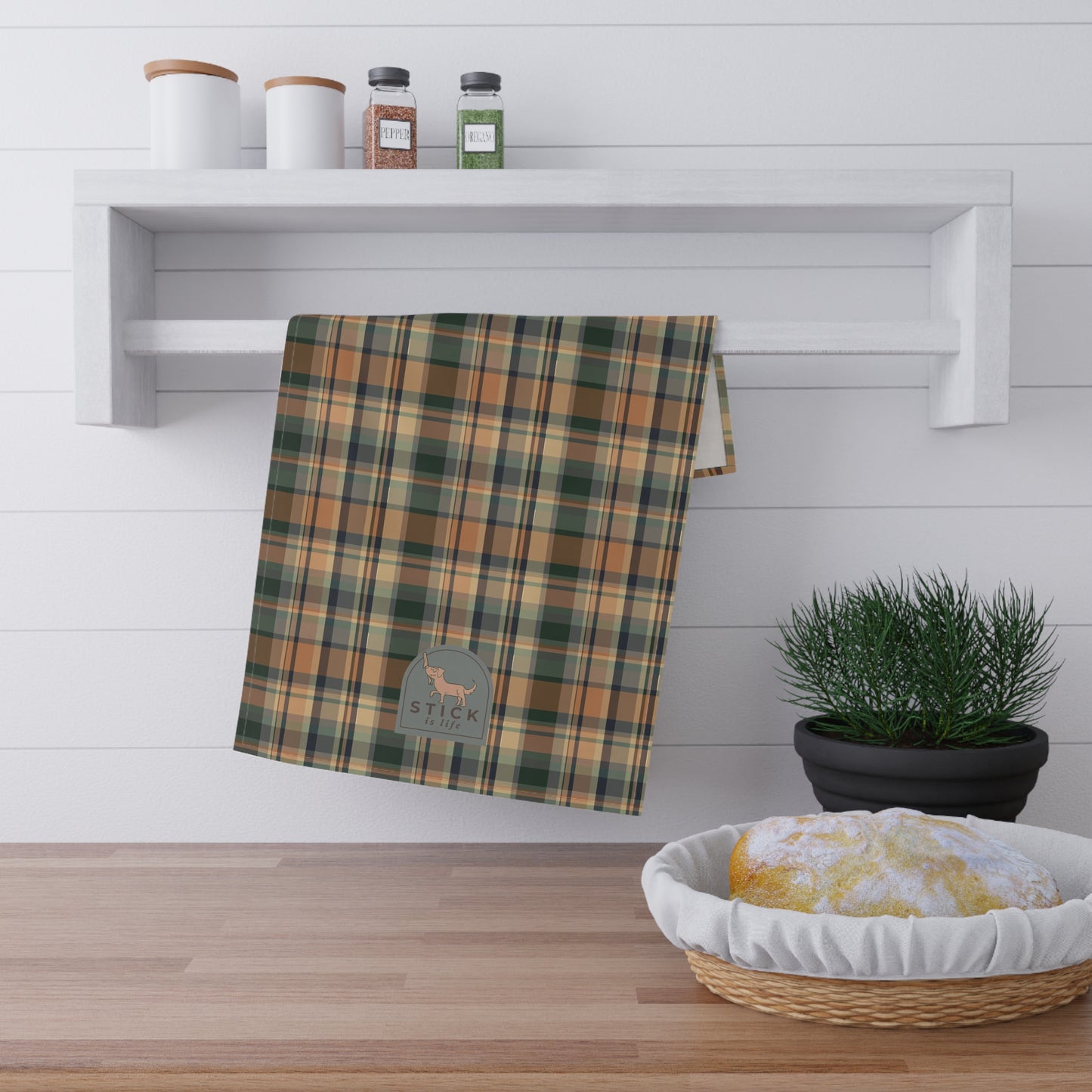 Plaid Fall Tea Towel – Eco-Friendly Kitchen Decor