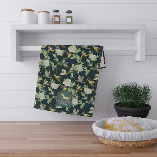Vintage Birds Cotton Tea Towels – Eco-Friendly Kitchen Decor