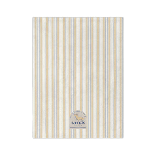 Vintage Stripe Velveteen Microfiber Lightweight Blanket