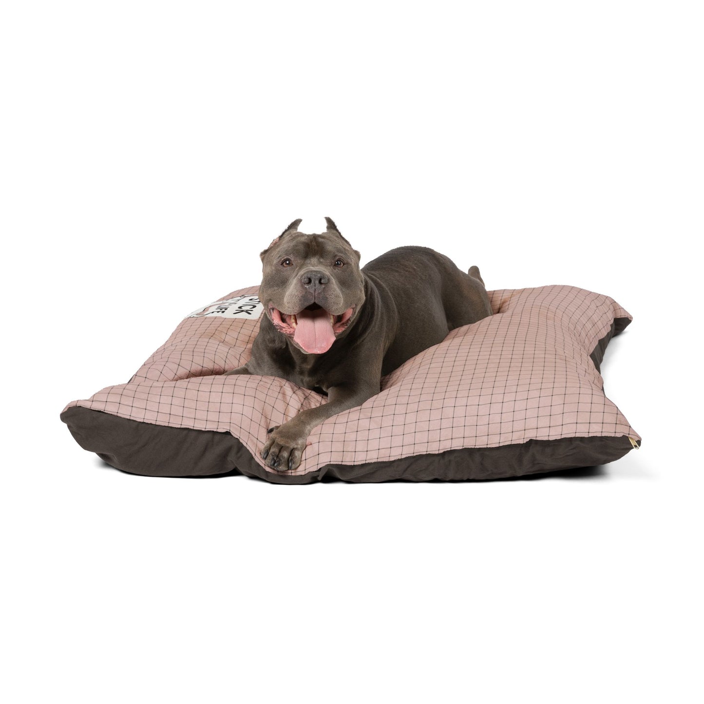 Dust Pink w/ Black Crosshatch Pet Bed