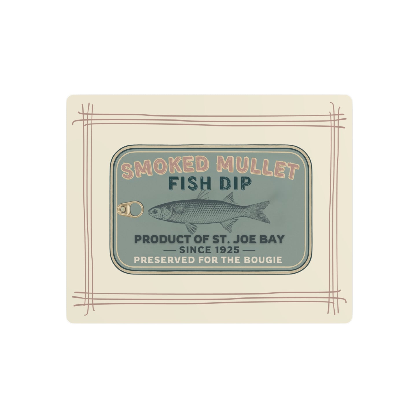 Smoked Mullet Fish Dip Tin - Metal Art Sign -  Fisherman Core Collection