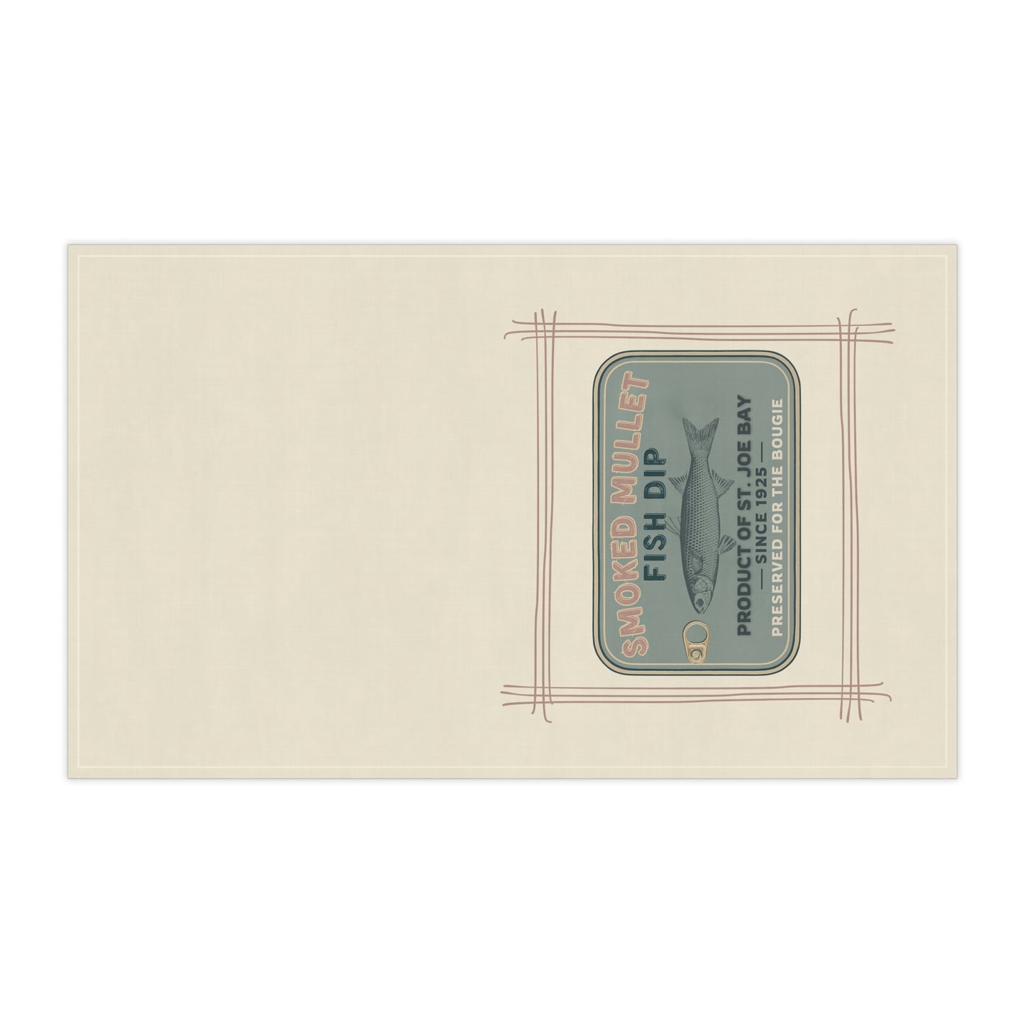 Smoked Mullet Fish Dip Tin Tea Towel – Eco-Friendly Kitchen Decor